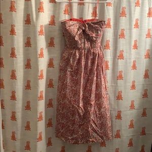 Jcrew Liberty Tie-Front Strapless Dress